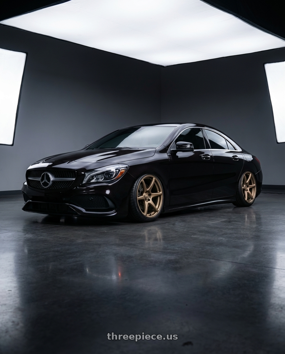 2018 Mercedes-Benz CLA C117 with Kansei K11B Tandem 5X112 19x10.5 22 Bronze wheels