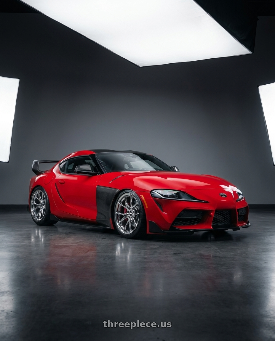 2021 Toyota supra with ESR Wheels RF2 5x112 19x9.5 +22 Chrome wheels