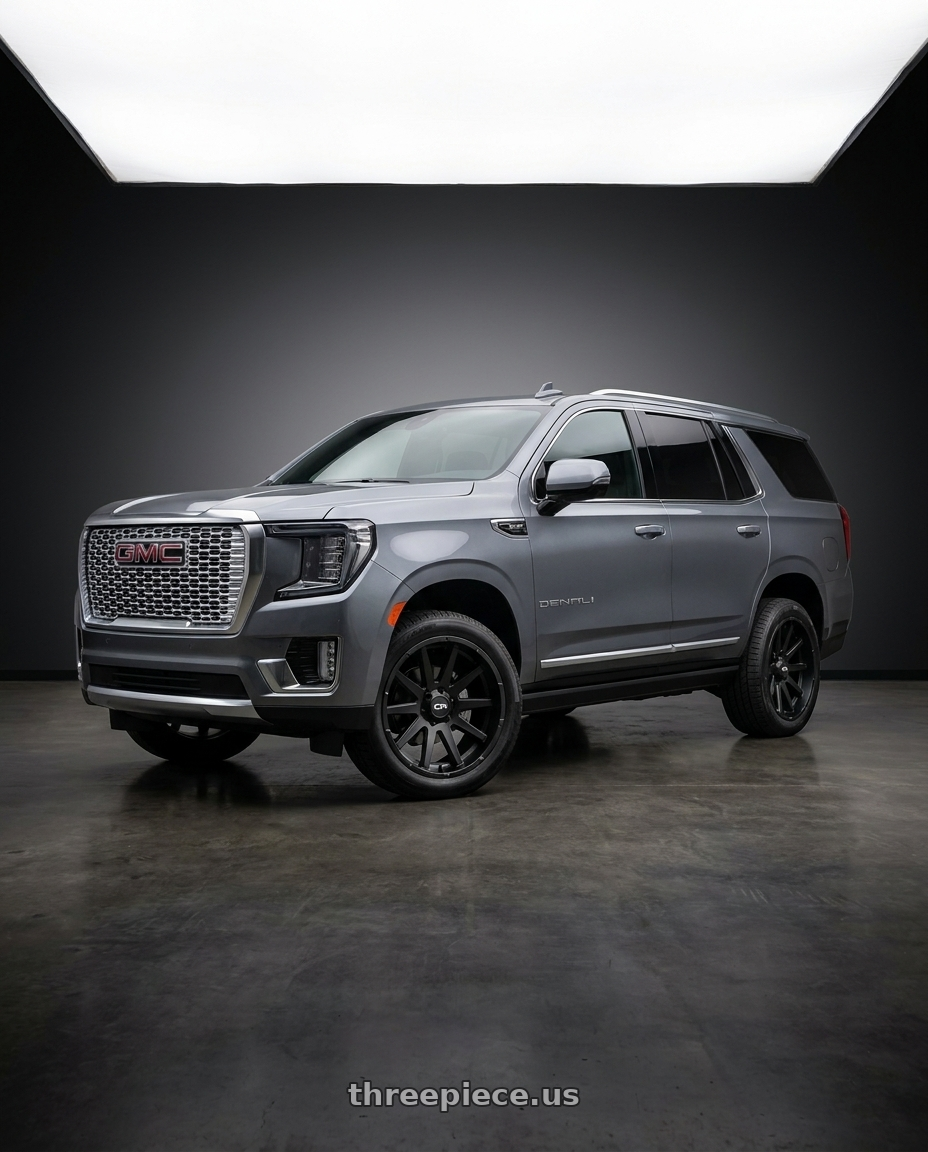 2021 GMC Yukon Denali with Ion Type 143 6x139.7 20x9+0 Matte Black wheels
