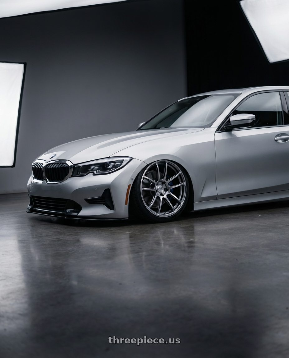 2023 BMW 3 Series G20 with Advan Racing MODEL F50 5x112 19x8.0 +48 PLATINUM BLUE COMBI wheels