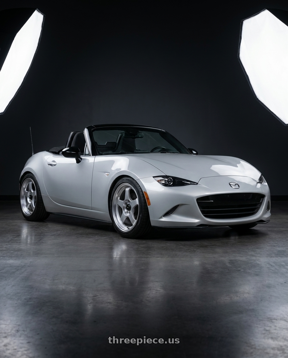 2015 Mazda Mx5 with Vors SP1 4x100/4x114.3 16x7  +38 Silver Machine Face Lip wheels