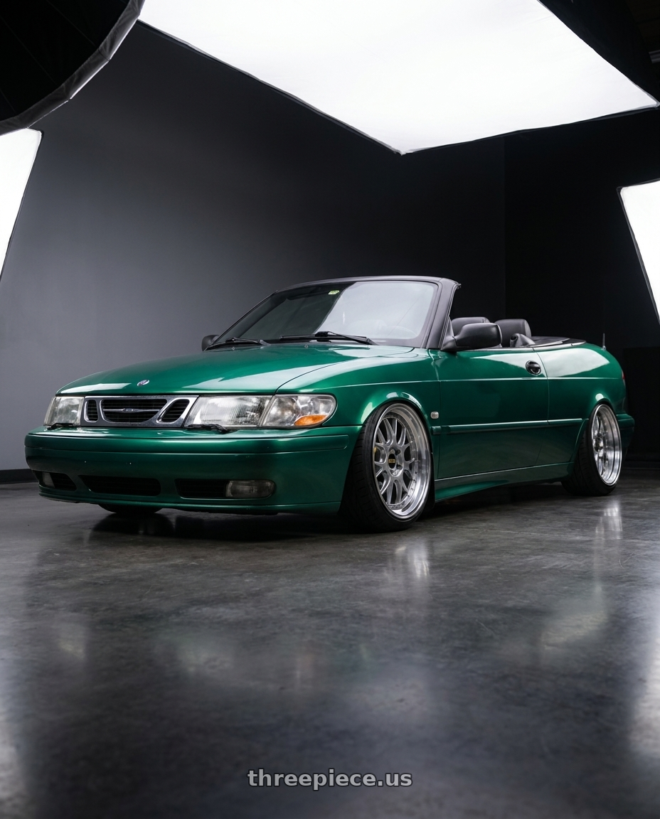 1999 Saab 9-3 with BBS LM-R 5x114.3 19x9.5+45 Diamond Silver wheels