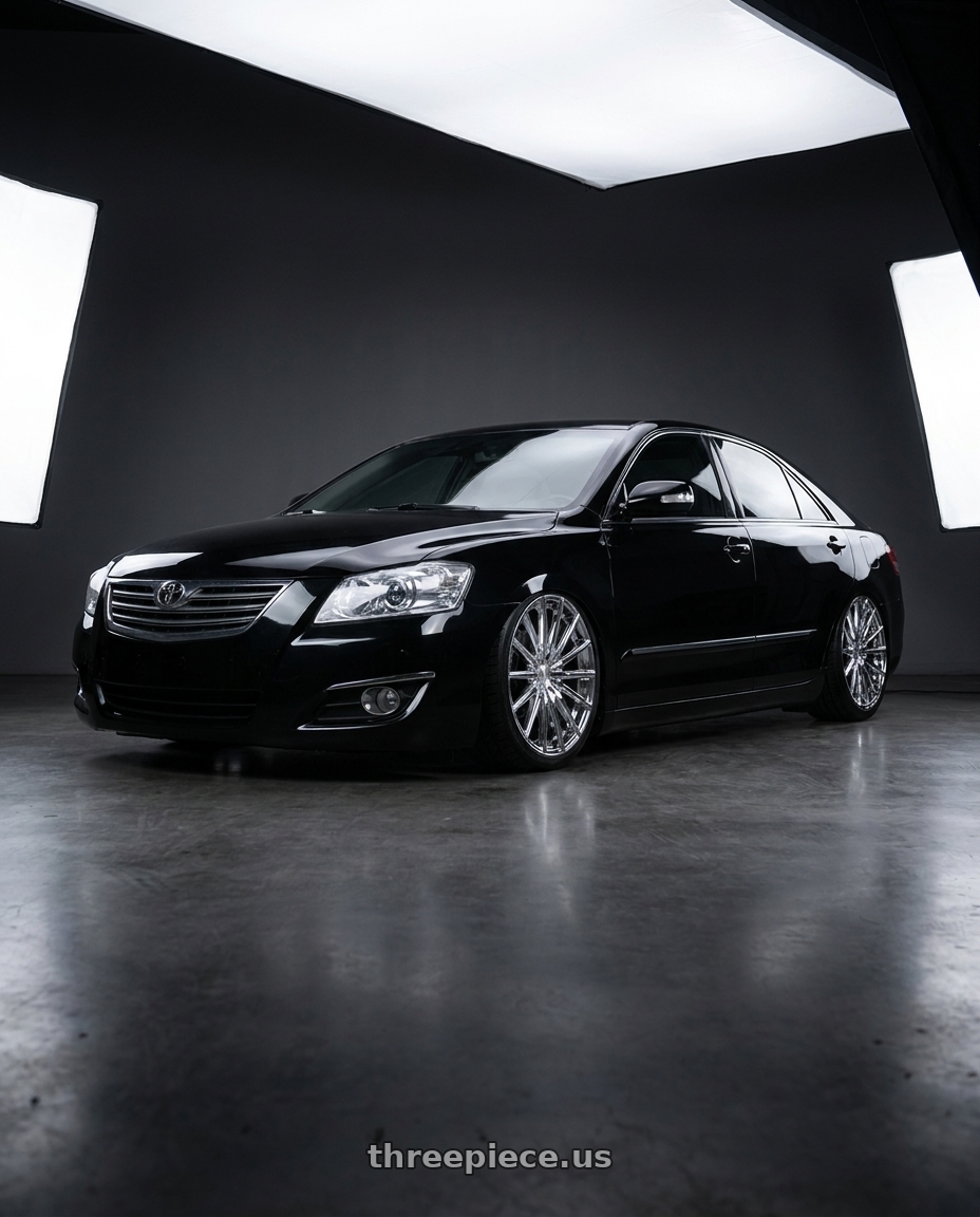 2008 Toyota Camry 2.0 E with Cavallo CLV-34 5x108/5x114.3 20x8.5 +35 Nano Chrome wheels