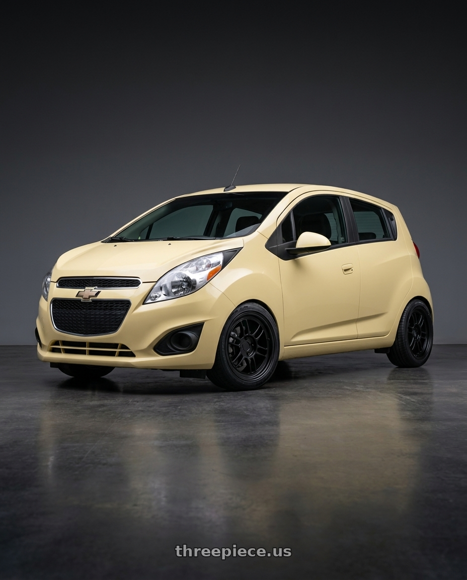 2015 Chevy Spark LS Lemonade with Enkei RPF1 4x100 15x8+28 Black wheels
