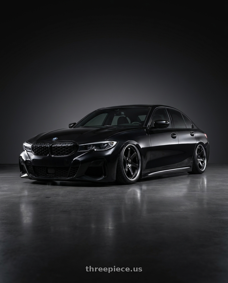 2020 bmw m340i m performance package shadow line package with Volk Racing TE37SL 5x112 19x10.5 +35 DIAMOND BLACK wheels
