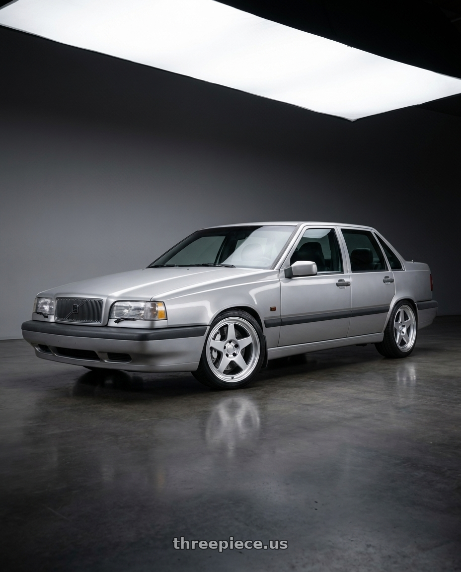 1996 Volvo 850 GLE, Silver, Big brake kit silver 6 piston calipers. with Kansei K12H KNP 5X108 18x8.5 35 Hyper Silver wheels