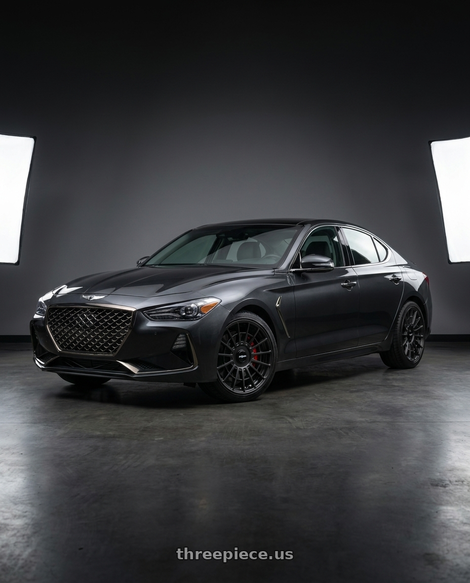 2019 genesis g70 with Rotiform LAS-R BLANK 19x10 +25 Matte Black wheels