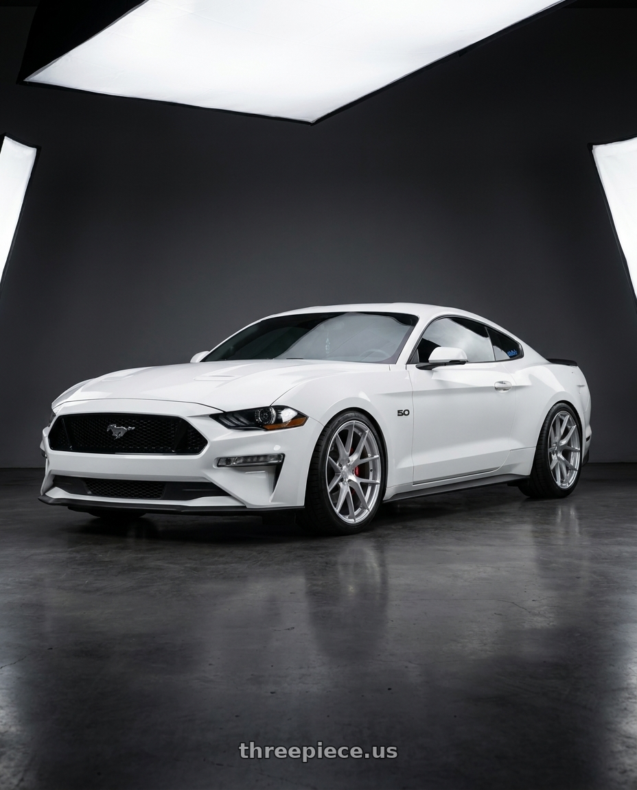 2019 mustang gt with Aodhan AFF7 5x114.3 20x9+30 Gloss Silver Machined Face wheels