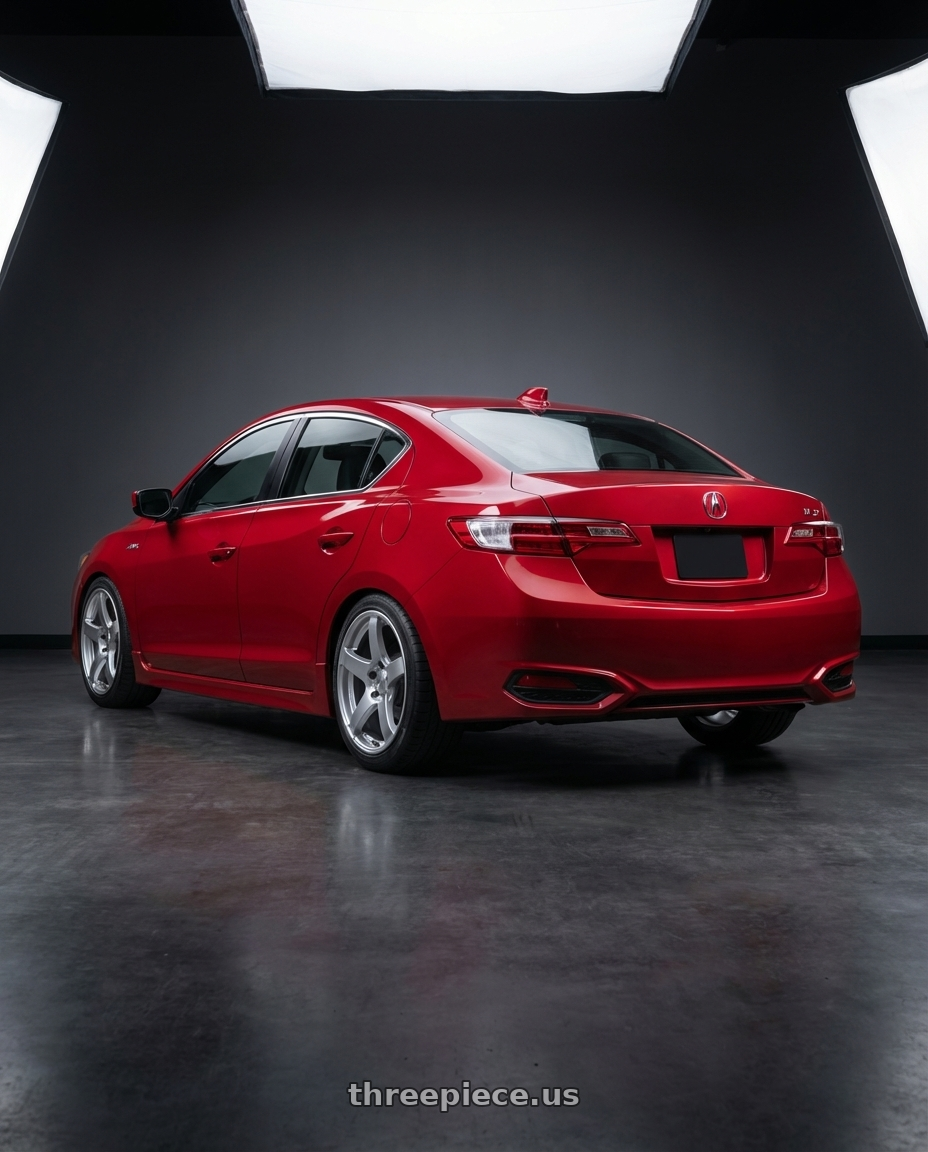 2012 Acura ILX with Ssr Gtv01 5x114.3 17x7+42  GLARE SILVER wheels rear three quarter view square tires