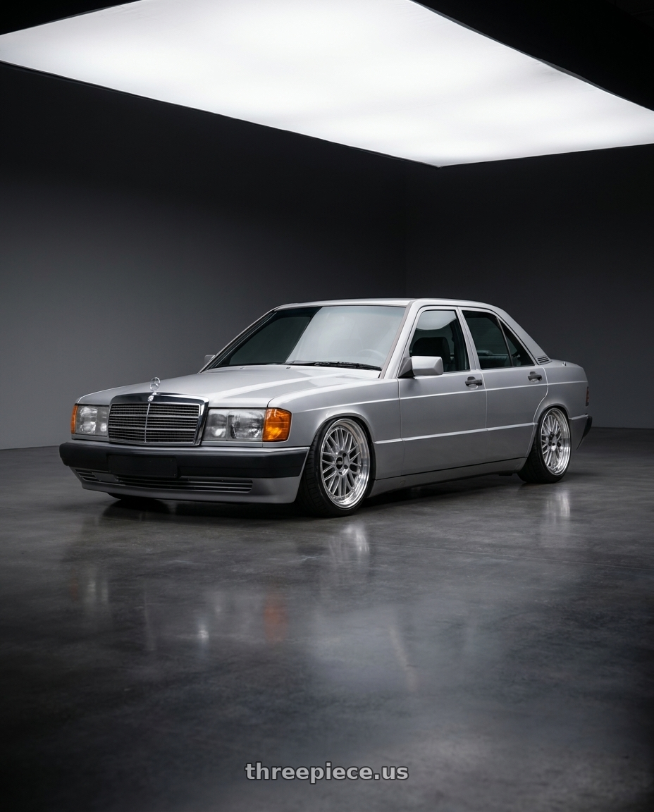 1992 Benz w201 with BBS LM 5x114.3 17x7.5+38 Diamond Silver wheels