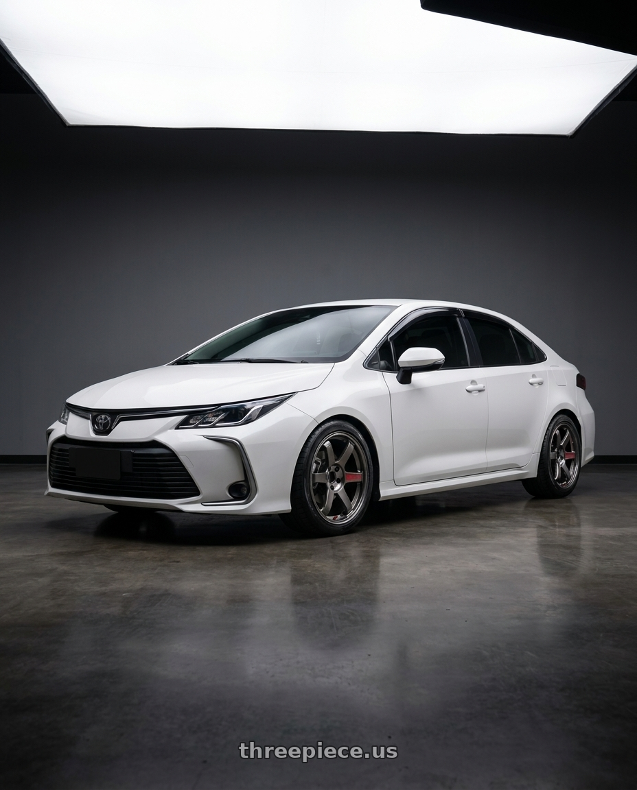 2020 TOYOTA ALTIS White with Volk Racing TE37 Saga SL 5x100 18x8.5+45 Pressed Graphite wheels