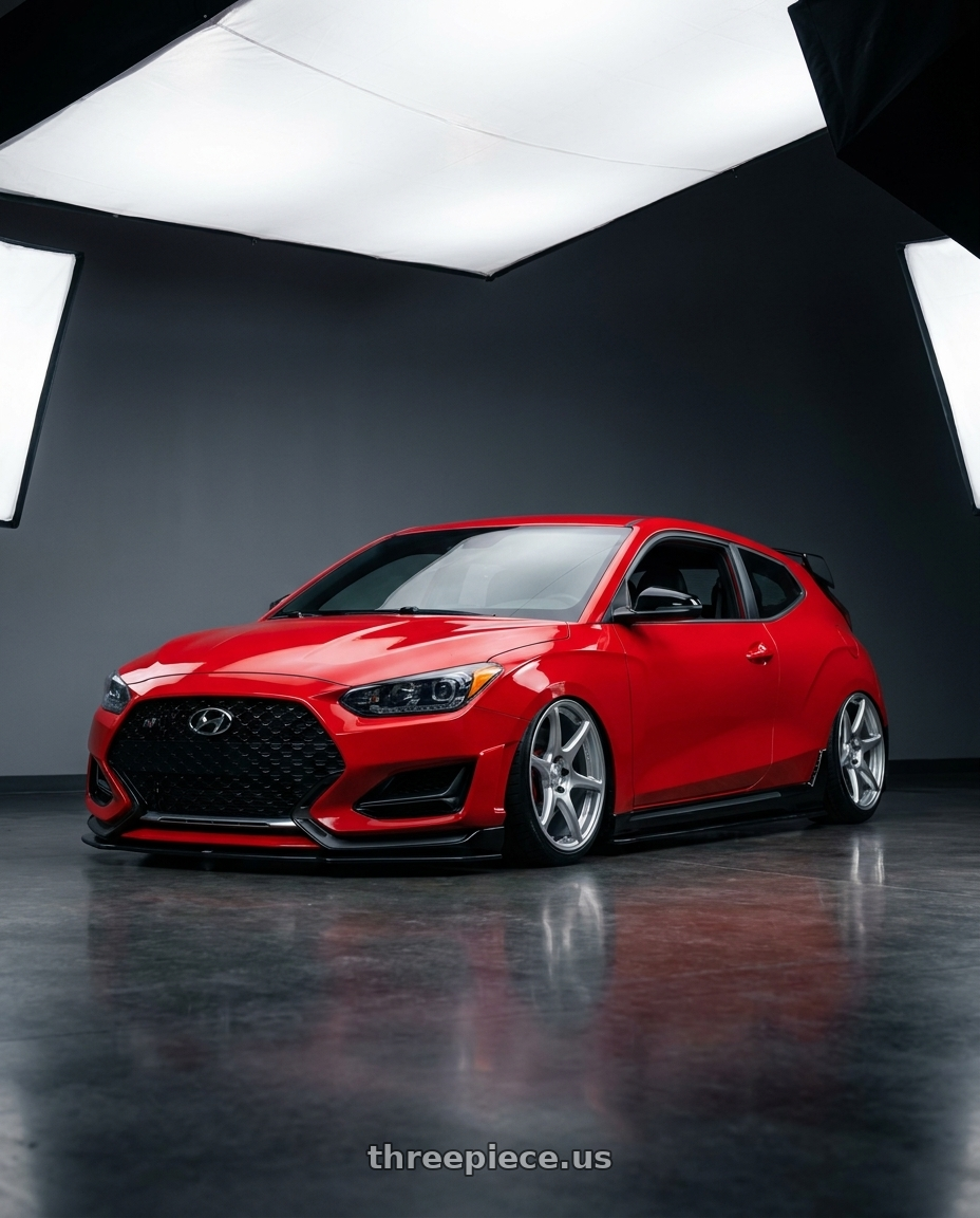 2022 Hyundai Veloster N with Kansei K11S Tandem 5x114.3 19x9.5 22 Hyper Silver wheels