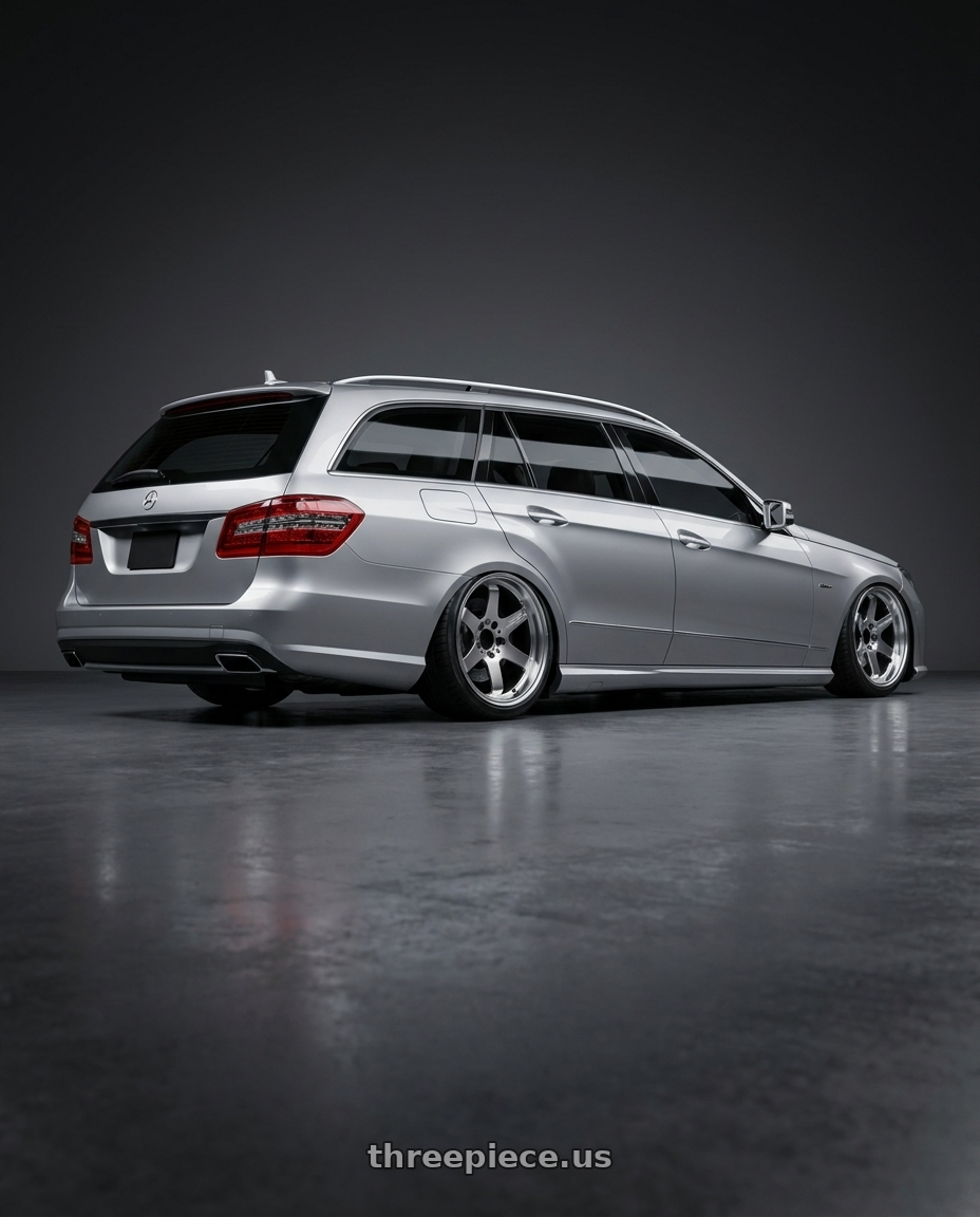 2010 Benz s212 with Advan Racing GT HEAVY DUTY 6x139.7 17x8.0 +20 MACHINING & DIAMOND CUT wheels rear three quarter view slight stretch tires
