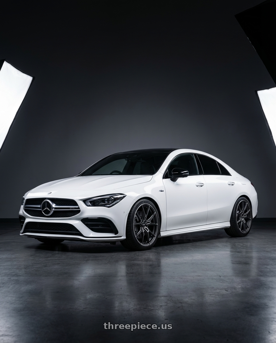 2023 Mercedes-Benz CLA C118 with Gram Lights 57FXZ 5x112 19x10.5+34 Super Dark Gunmetal / Machining Rim Edge DC wheels