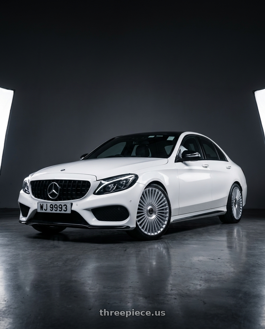 2014 w205 c250 with DOLCE LUXURY TRENTO 5x112/5x120 22x10.5 +35 Glossy Silver Brush Face wheels