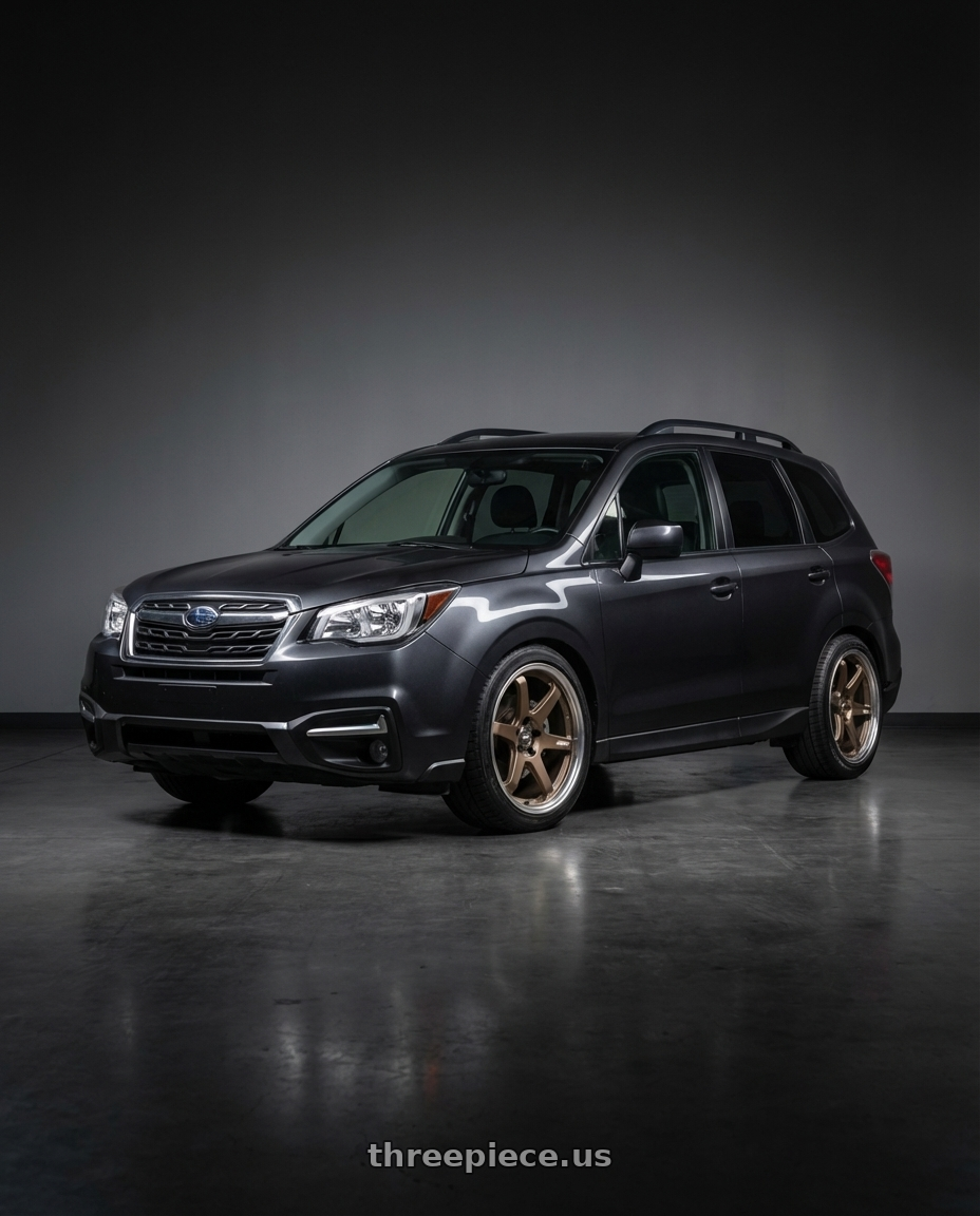 2017 Subaru Forester XT Dark Metallic Grey with ESR Wheels APEX SERIES AP6 5x114.3 19x9.5 +35 Matte Bronze wheels