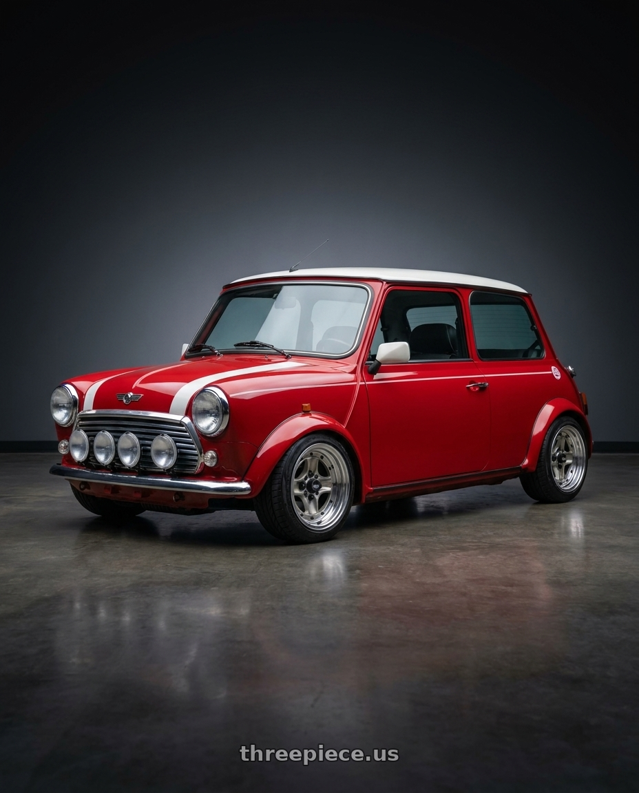 1997 mini cooper with Work Equip 40 4x100 15x5.5 +3 a disk Brut Silver wheels