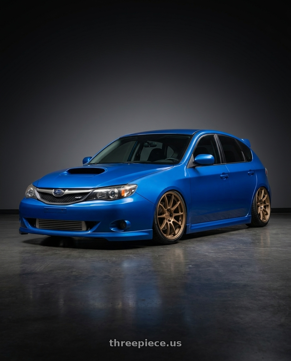 2009 Subaru Impreza WRX Hatchback with KATANA RACING KR07 5x100 18x8 +40 Matte Bronze wheels