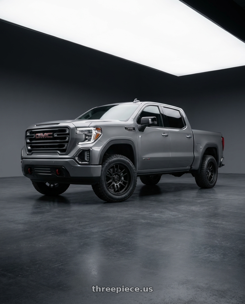 2021 GMC Sierra 1500 AT4 with Ion Type 143 6x139.7 20x10-19 Matte Black wheels