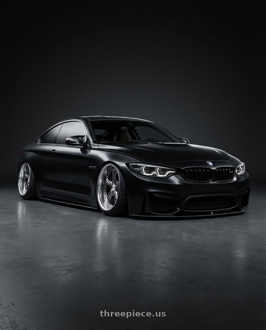 2019 BMW M4 with Work Wheels VS-KF 5X114.3 19x7.5+34 Brilliant Silver Black A Disk FULL REVERSE wheels