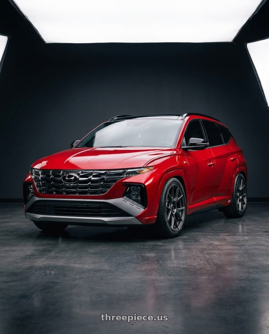 2022 Hyundai Tucson N line with Konig Ampliform 5x120 20x8.5+45 Dark Metallic Graphite wheels