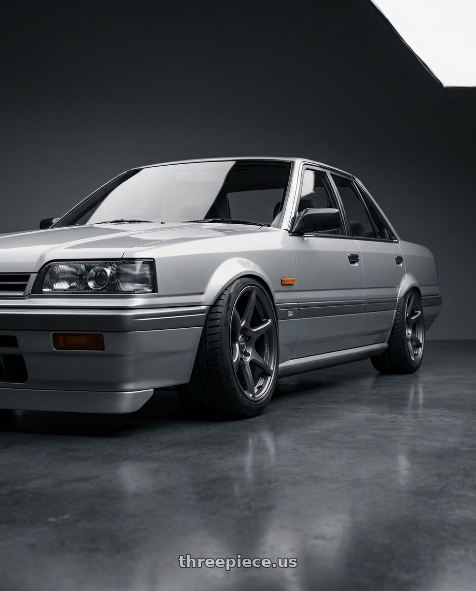 1990 Nissan Skyline GTS R31 with Kansei K11G Tandem 5x114.3 18x10.5 12 Gunmetal wheels
