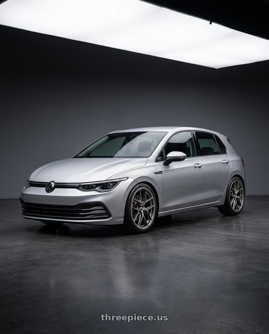 2024 Volkswagen Golf R MK8 with BBS CC-R 5x112 19x8.5+44 Satin Platinum wheels