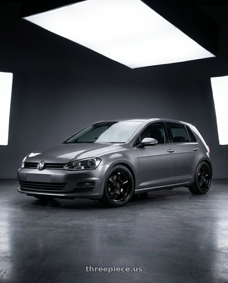 2015 Volkswagen Golf Mk7 Gt 14 Tsi Grey with WedsSport RN-05M 5x112 18x8.0+45 Gloss Black wheels