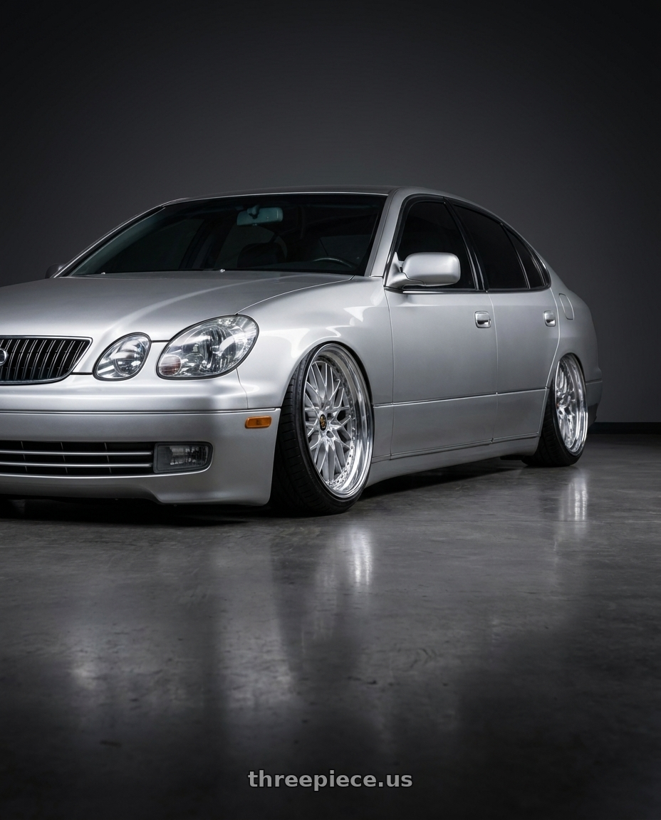 2000 lexus gs300 millennium silver with Work Vs-Xv 5x114.3 19x9.5+35 L Disk Silky Rich Silver wheels