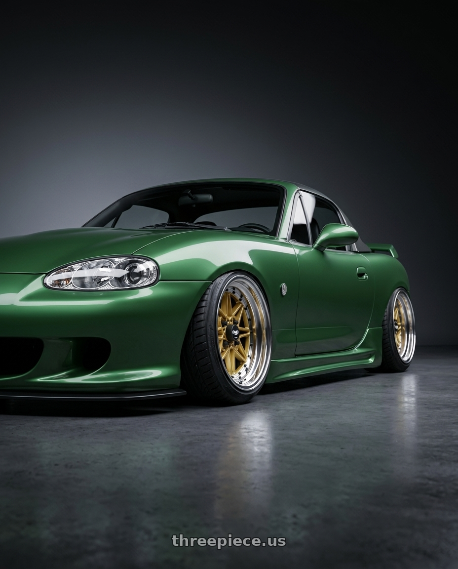 2000 Mazda Miata with EQUIP 03 GOLD 15x9.5 +1 wheels