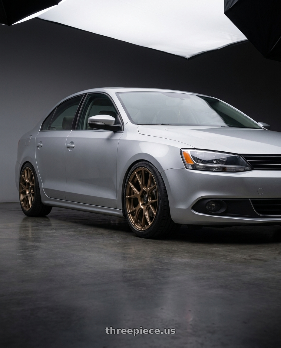 2016 Volkswagen Jetta GLI MK6 with Konig Ampliform 5x112 18x8.5+43 Gloss Bronze wheels