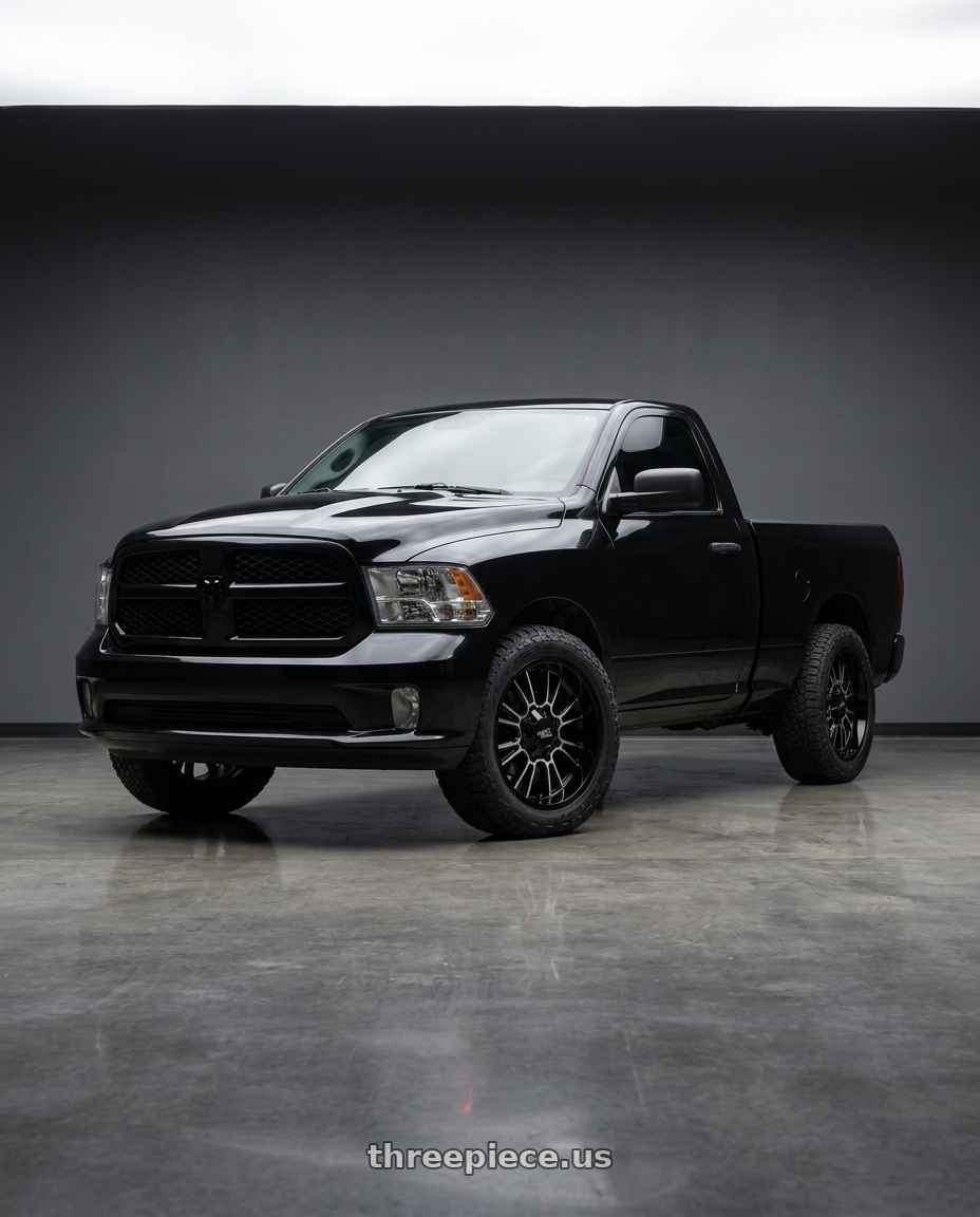 2015 Ram 1500 Big Horn with Moto Metal MO810 LEGACY 5X139.7/5X150 20X9 +1 GLOSS BLACK MACHINED wheels