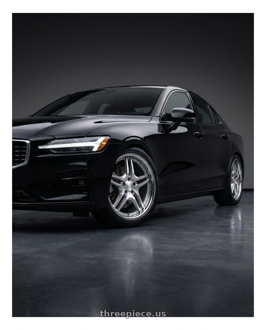 2020 Volvo S60 T6 R-Design with MRR RW2 5x108 19x8.5  +35 Silver Machine Face Chrome Lip wheels