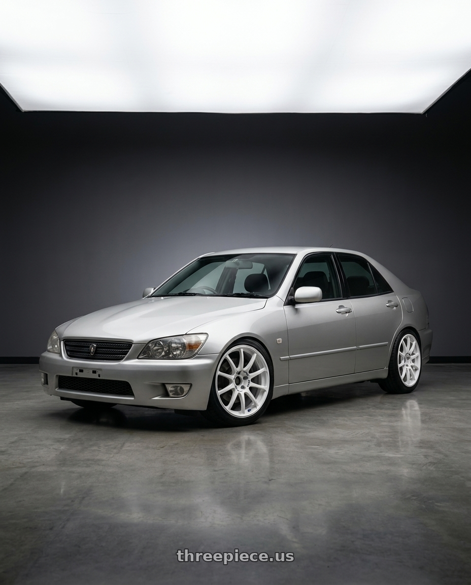 2001 Toyota Altezza Cruizhang with Advan RCIII 5x114.3 18x8.5+53 White wheels