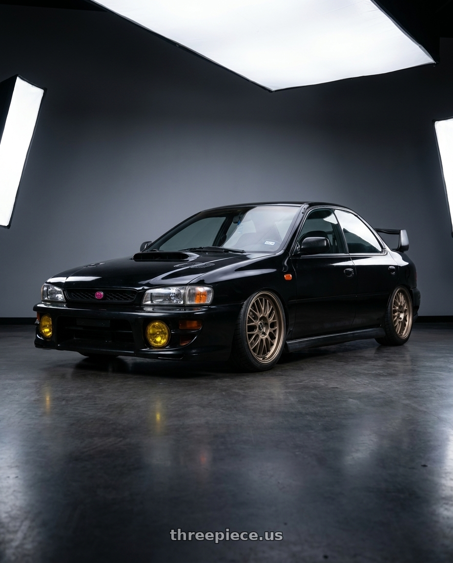 1998 Subaru Impreza GC8 with fifteen52 HOLESHOT 5x112 19x8.5 +45 MAGNESIUM GREY (SATIN BRONZE) wheels