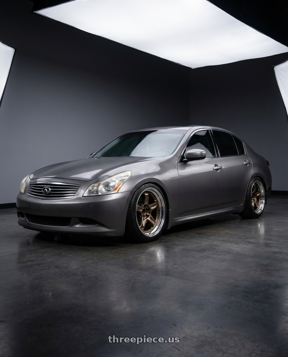 2007 Infiniti G35s with Volk Racing 21C SPEC-SR 5x114.3 18x10.5 +15 SHINING BRONZE METAL / RIM DC wheels