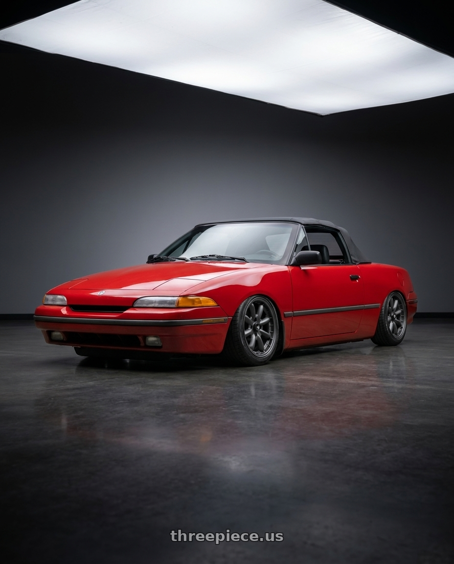 1991 Mercury capri with Enkei Compe 4x100 15x7+38 Matte Gunmetal wheels