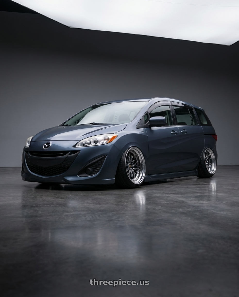 2012 Mazda 5 with Work Vs-Xv 5x100 18x10+1 A Disk Brilliant Silver Black wheels