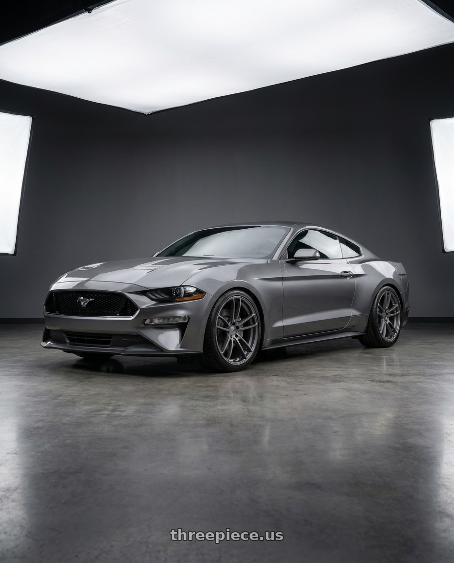 2021 Ford Mustang GT with American Racing AR941 MACH FIVE 5X114.3 20X10 +35 GRAPHITE wheels