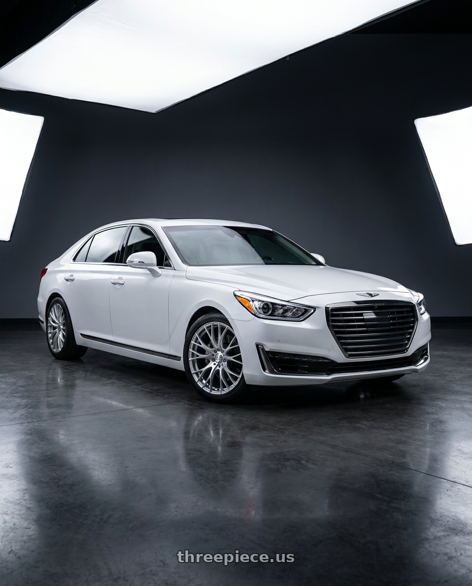 2018 genesis g90 ultimate with WedsSport SA-20R 5x114.3 20x8.5+38 VI Silver wheels