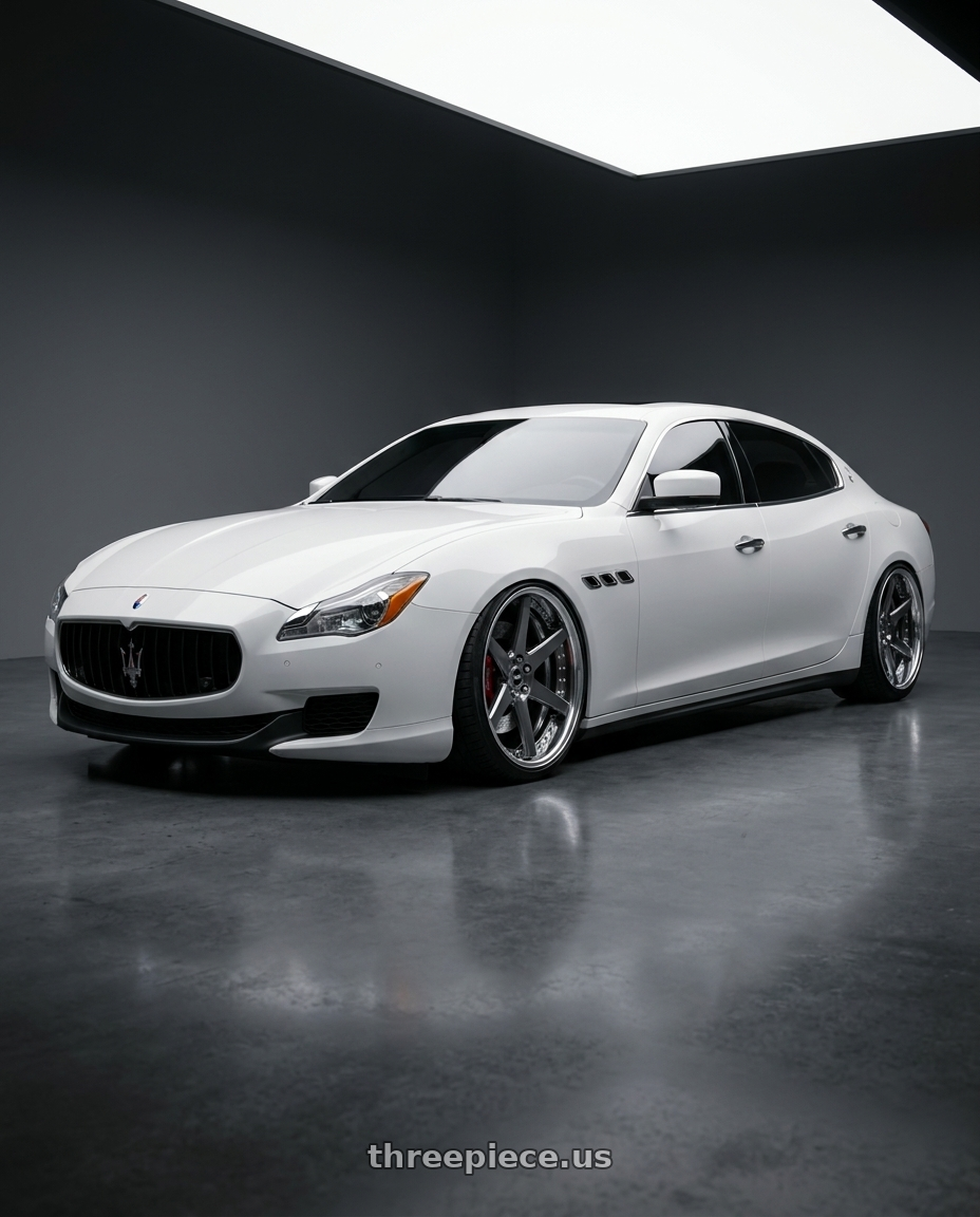 2014 maserati quattroporte gts  with Work Zeast Black Label Bst1 5x114.3 20x11+45 W Disk Brilliant Silver Black wheels