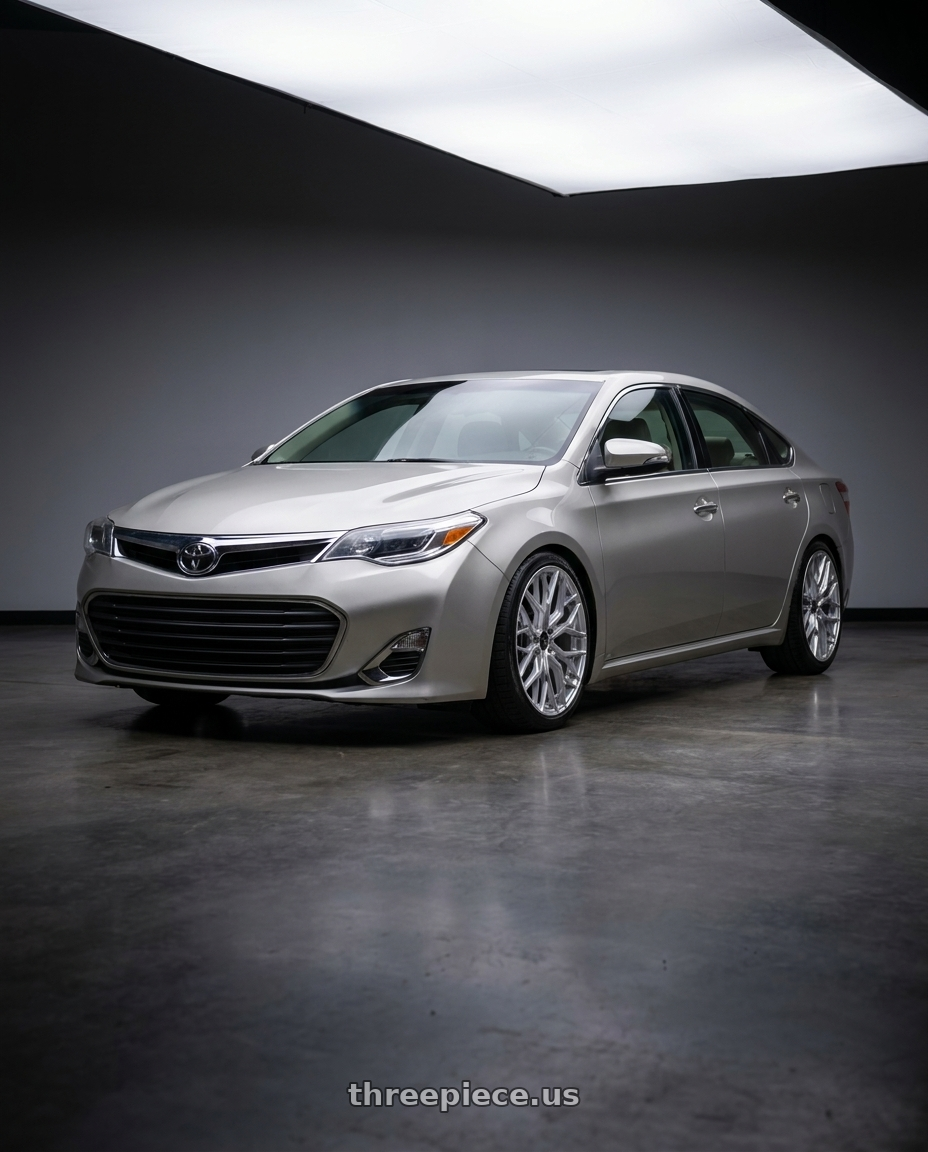 2013 toyota avalon with F1R FS3 5x114 18x8.5 +38 Machine Silver wheels