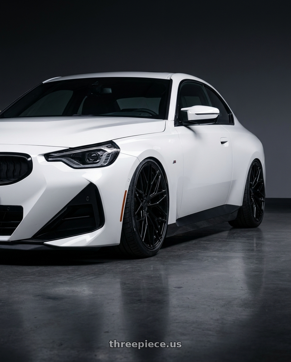 2024 BMW 2 Series G42 with Avant Garde Wheels M520R 5X112 19x9.5 +40 Gloss Black wheels
