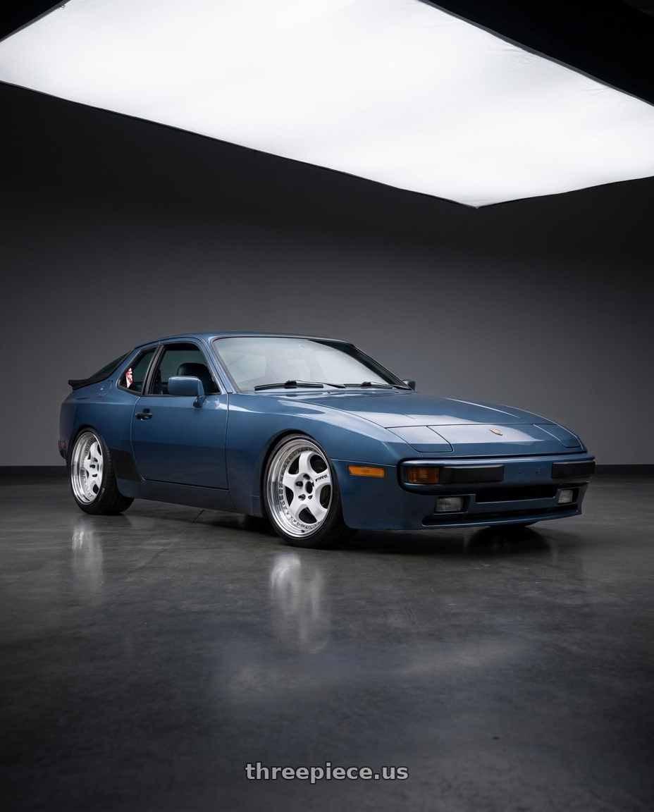 1989 Porsche 944 with Work Meister S1 3P 5x114.3 17x9+61 W Disk White wheels