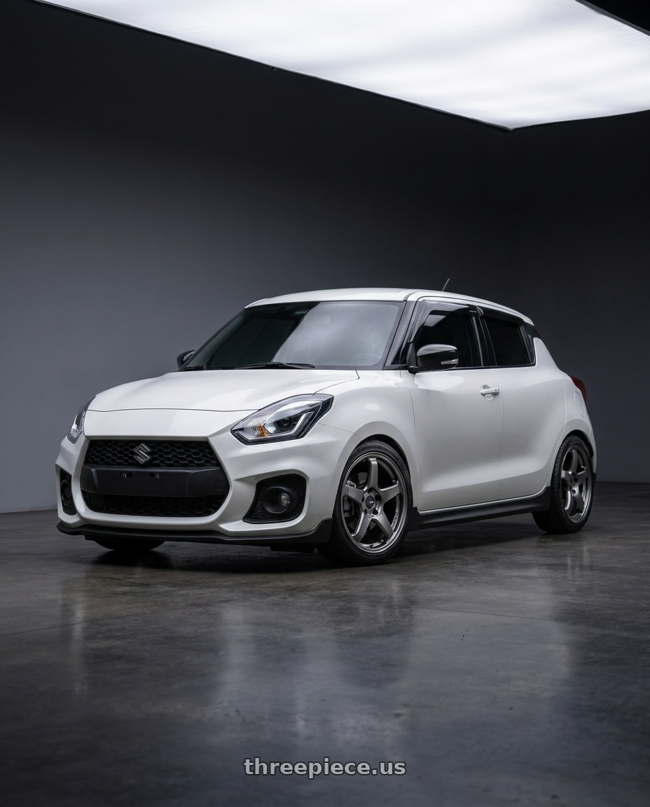 2019 Suzuki Swift sport with Enkei PF05 5x114.3 17x7+45 Dark Silver wheels