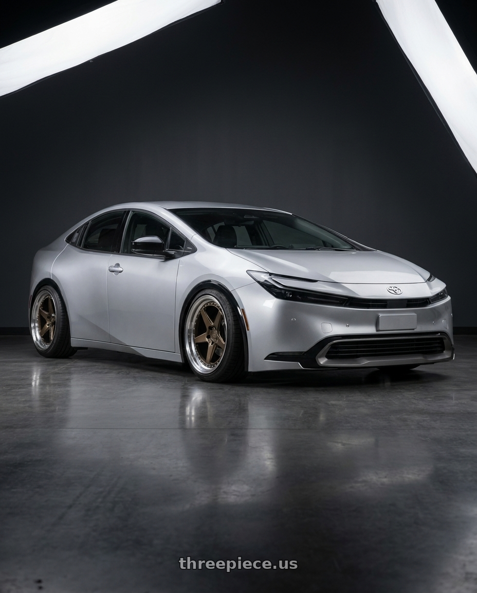 2026 toyota prius with Aodhan DS05 5x114.3 19x9.5+15 Bronze w/Machined Lip wheels