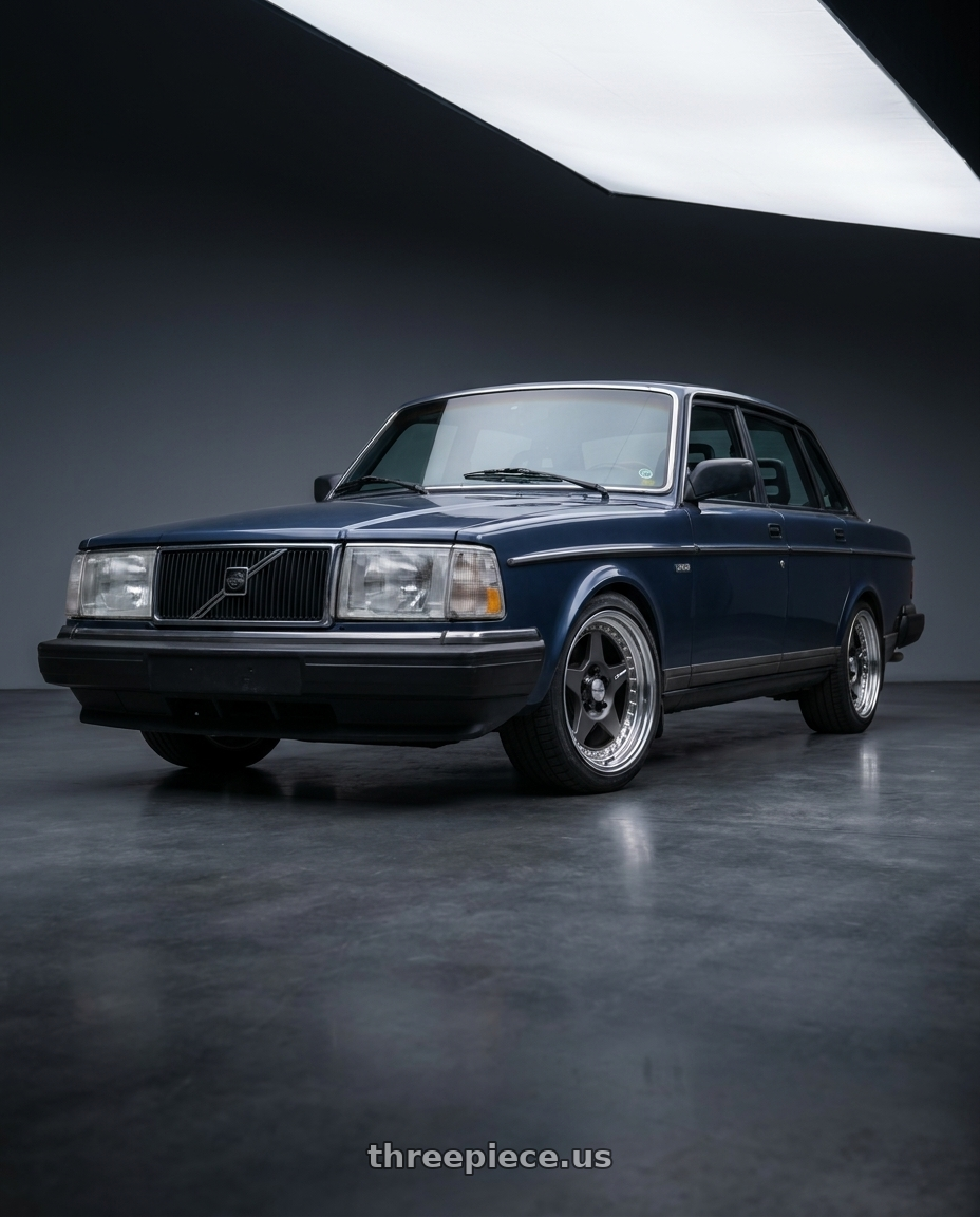 1988 volvo 240 with Work Meister Cr01 5x108 16x7.5+13 O Disk Matte Gunmetal wheels