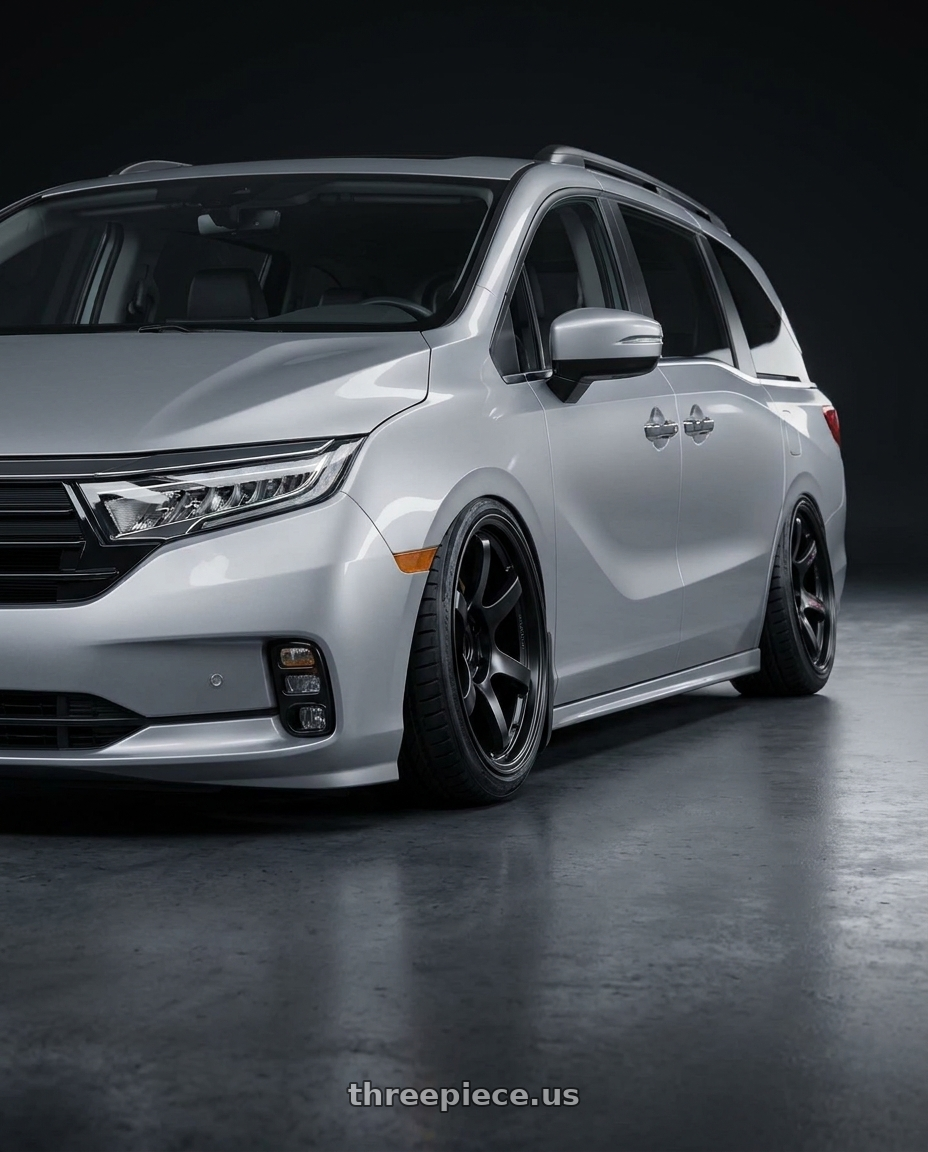 2024 Honda Odyssey with Gram Lights 57DR 5x120 19x8.5 +45 SEMI GLOSS BLACK wheels