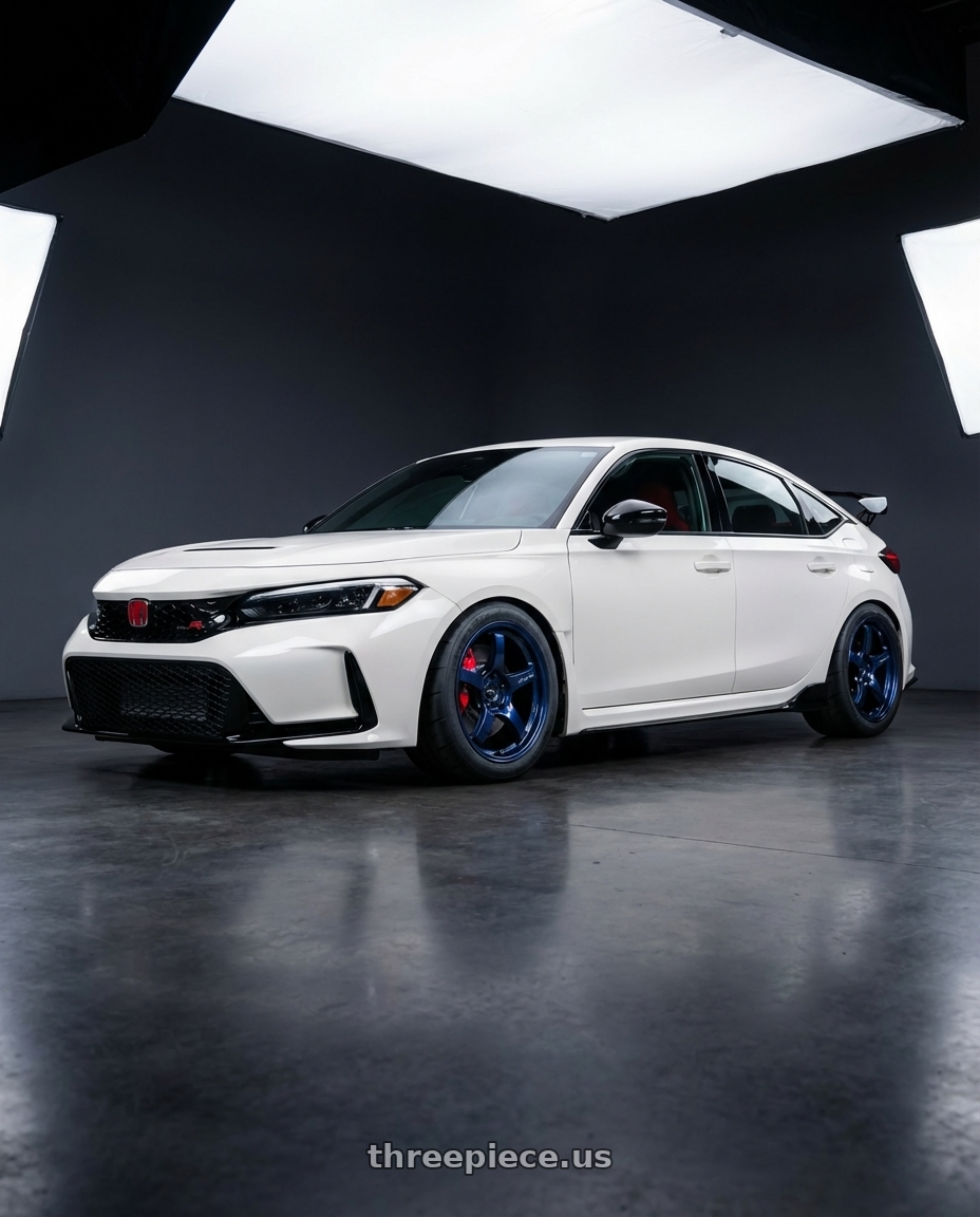 2023 civic type R with Gram Lights 57CR 5x114.3 18x9.5 +38 ETERNAL BLUE PEARL wheels