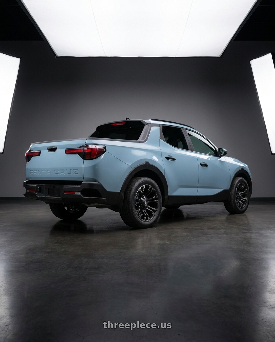 2026 Hyundai Santa Cruz SEL Activity  with Fuel 1PC D851 VAPOR 5X114.3/5X120 20X9 +35 MATTE BLACK GRAY TINT wheels rear three quarter view square tires